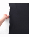 ニットなのに着痩せるリブニットトップス（ブラック）
