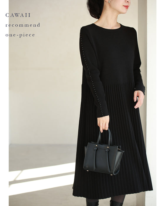 (ML/2L3L対応)体のラインを拾わない パールラインワンピ