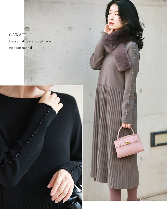 (ML/2L3L対応)体のラインを拾わない パールラインワンピ