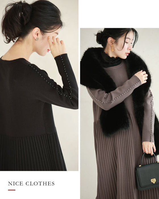 (ML/2L3L対応)体のラインを拾わない パールラインワンピ