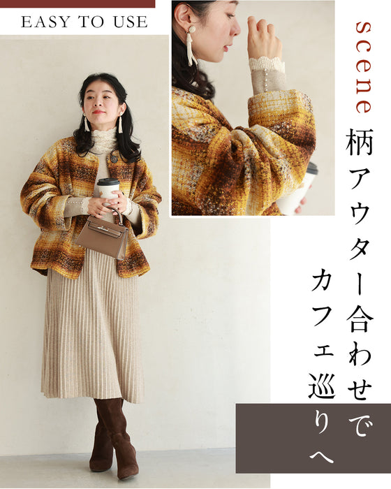 (ML/2L3L対応)体のラインを拾わない パールラインワンピ