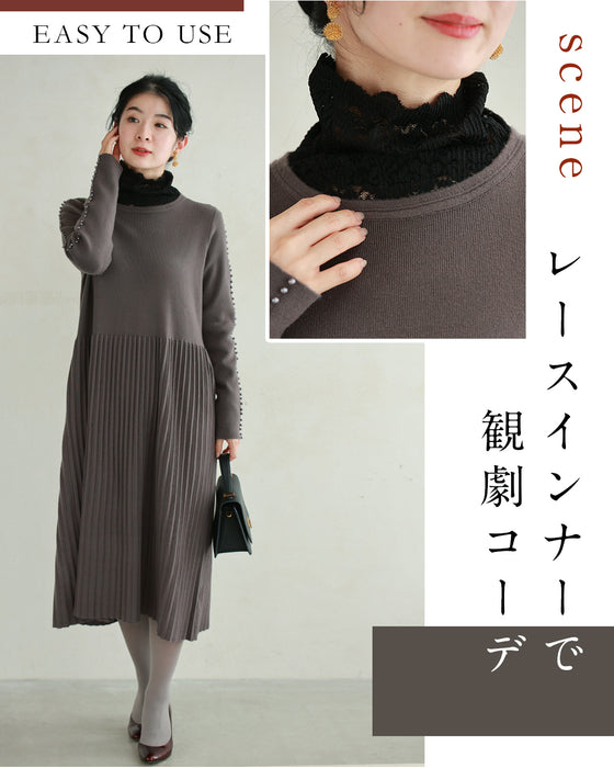 (ML/2L3L対応)体のラインを拾わない パールラインワンピ