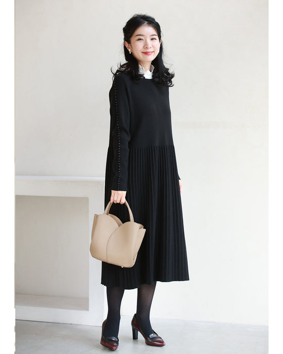 (ML/2L3L対応)体のラインを拾わない パールラインワンピ