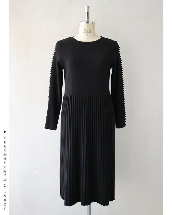 (ML/2L3L対応)体のラインを拾わない パールラインワンピ