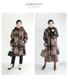 [Sale items cannot be returned or exchanged] Warm, brushed inside, floral print zip-up long parka 