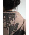 [Sale items cannot be returned or exchanged] Warm, brushed inside, floral print zip-up long parka 