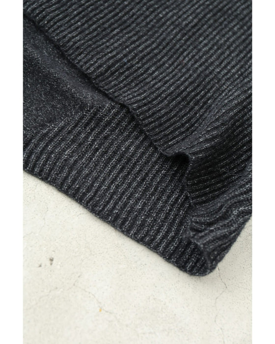 アート柄スヌード風ネックのドルマンニットプルオーバートップス