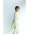 【セール商品返品交換不可】（S~M対応）（リボン付き）春を告げる愛らしいミモザロングワンピース
