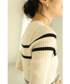 A cute, flare-sleeved knit medium-length dress