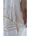 Long shirt tunic with natural leaf embroidery