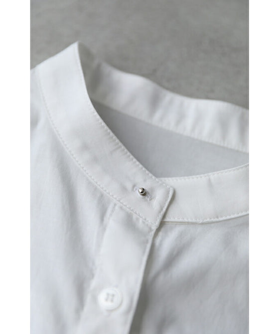 華奢見せ袖スリットシャツブラウス