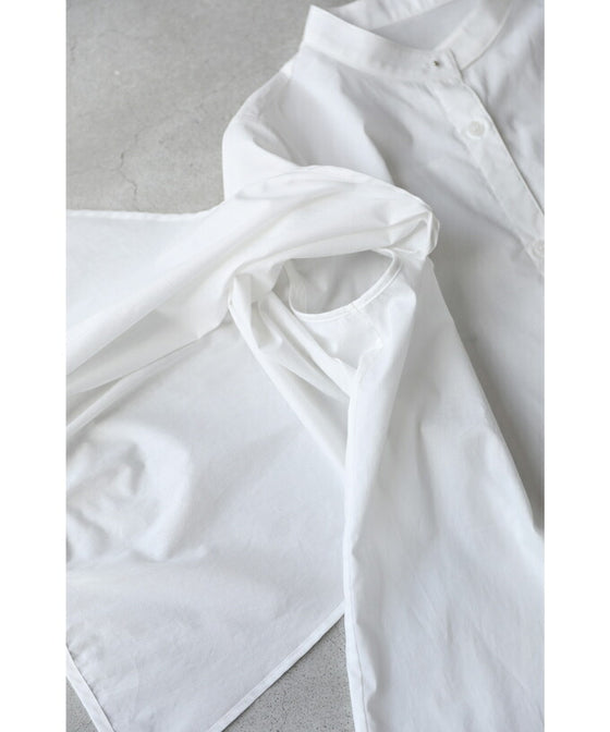 華奢見せ袖スリットシャツブラウス