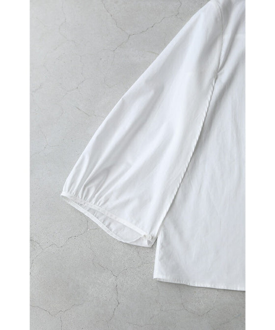 華奢見せ袖スリットシャツブラウス