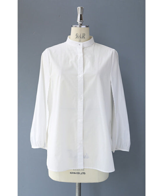 華奢見せ袖スリットシャツブラウス