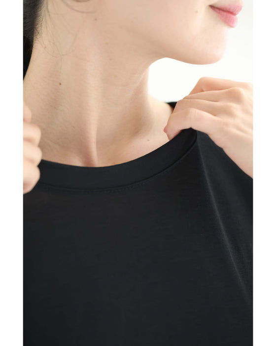 リラクシーな重なるアート柄ロングワンピース