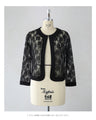 【アウトレット返品交換不可】パールビジューで縁取る涼しい黒花レースジャケット