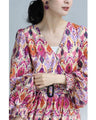 A one-piece dress that instantly brightens your look. A long dress with resort-style art print