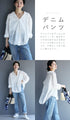 [Outlet products cannot be returned or exchanged] Gauze shirt with mesmerizing embroidery from any angle
