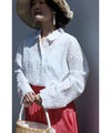 [Outlet products cannot be returned or exchanged] Gauze shirt with mesmerizing embroidery from any angle
