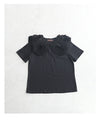 プリーツの花咲くTシャツトップス