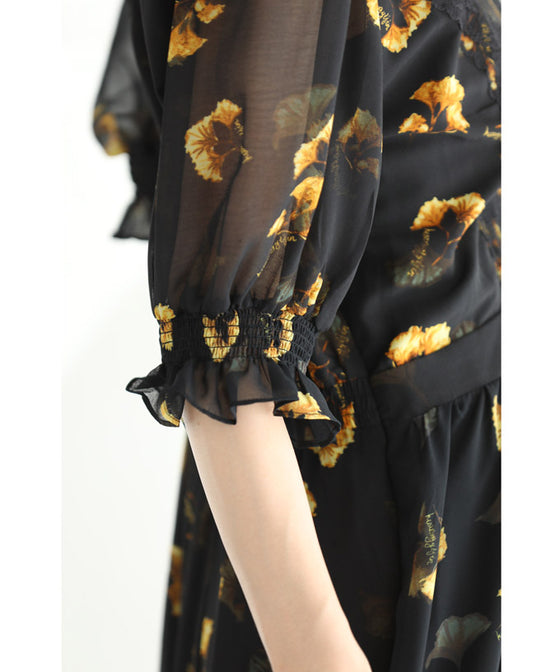 花舞うレースデコレーションのベールミディアムワンピース