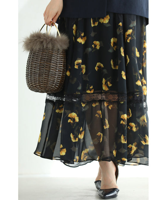 花舞うレースデコレーションのベールミディアムワンピース