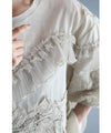 Flowing, fluttering tulle and lace blouse top