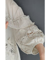 Flowing, fluttering tulle and lace blouse top