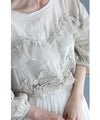 Flowing, fluttering tulle and lace blouse top