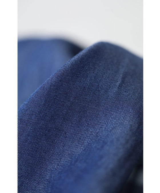 Check pattern denim long skirt