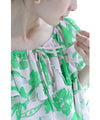 Botanical art tiered frill blouse top