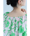 Botanical art tiered frill blouse top