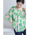 Botanical art tiered frill blouse top