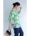 Botanical art tiered frill blouse top