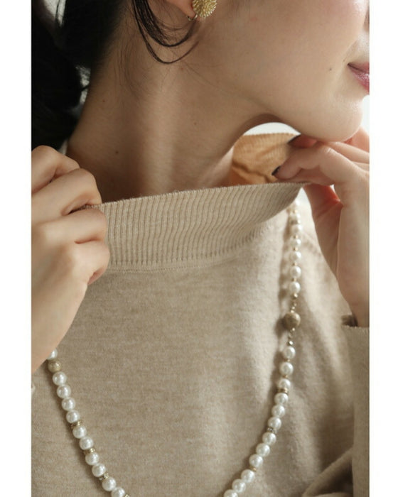 Soft and comfortable puff sleeve knit pullover top