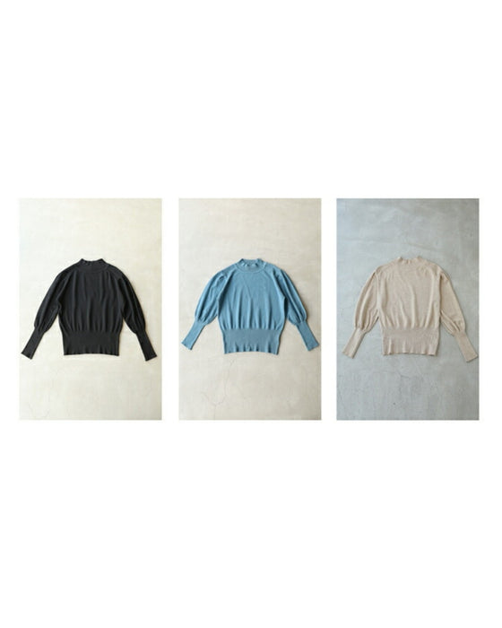 Soft and comfortable puff sleeve knit pullover top