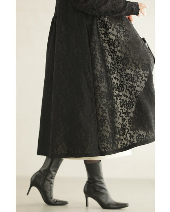 Can also be worn as a cover-up. An elegant mid-length all-lace dress