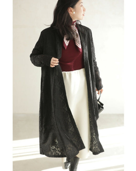 Can also be worn as a cover-up. An elegant mid-length all-lace dress