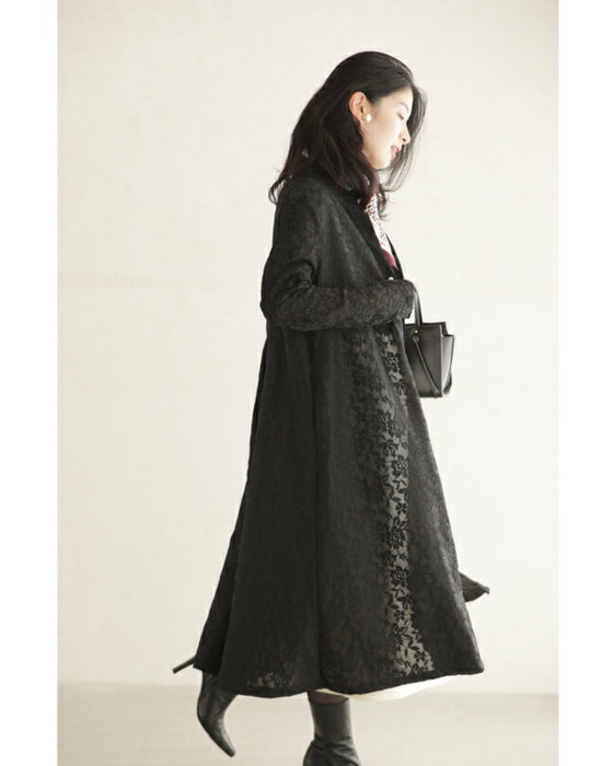 Can also be worn as a cover-up. An elegant mid-length all-lace dress