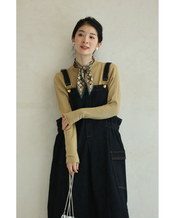 スクエアネックワンピースとカットソーとベルトの3点セット