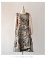 Jacquard-style A-line dress with foil art design