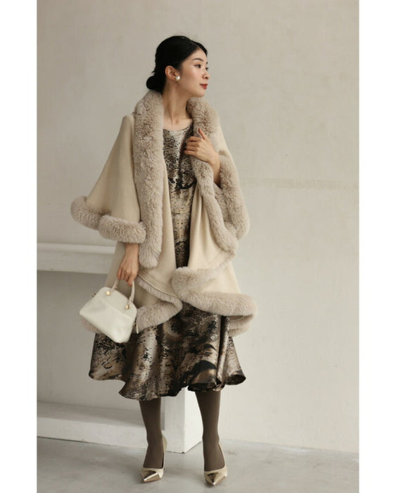 Jacquard-style A-line dress with foil art design