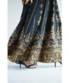 A long dress with beautiful oriental decorations