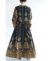 A long dress with beautiful oriental decorations