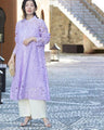 Ice lavender midi dress with cut-out lace (with ribbon belt)
