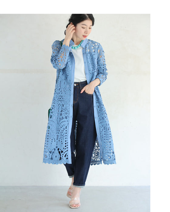 (リボンベルト付き)切り絵レースのミディアムワンピース