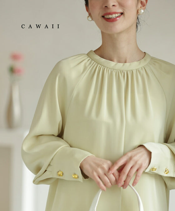 Glossy blouse top in soft spring colors