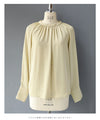 Glossy blouse top in soft spring colors