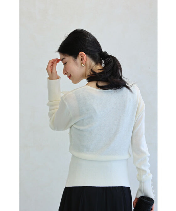 A cut-and-sew top with plenty of floral lace that blooms in a three-dimensional way