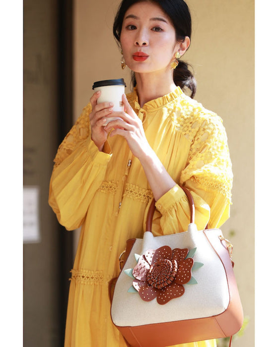 (ショルダーベルト付き)褒められ立体花 ハンドバッグ